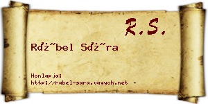 Rábel Sára névjegykártya