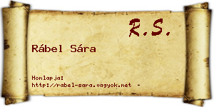 Rábel Sára névjegykártya